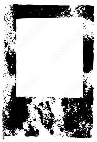 Rectangle Frame Defines Space with Distressed Texture for Graphic Design