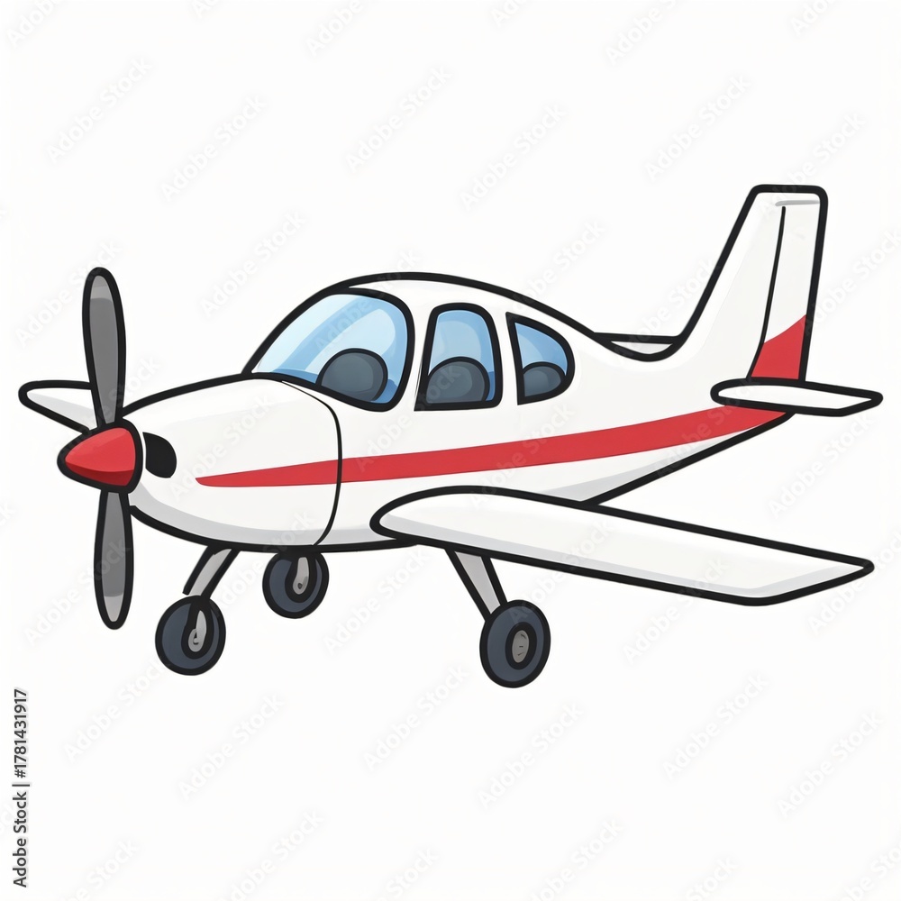 Fototapeta premium Small Private Airplane Isolated on White Background