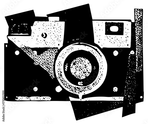 Vintage Camera Illustrates Retro in Black and White