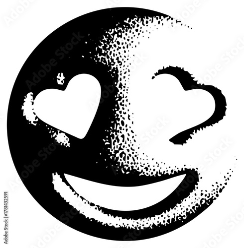 face winks with heart illustration for digital design