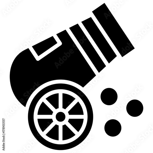 An antique military weapon with a large barrel and wooden wheels symbolizes strength, defense, and combat from a bygone era.