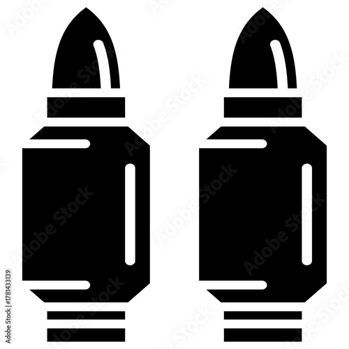 Iconic graphic depicting a military-grade bullet or shell, perfect for illustrating weaponry.
