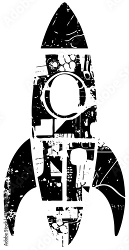 Astronaut explores space in a retro