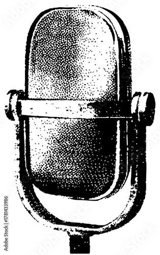 Vintage microphone illustrates broadcasting in a recording studio