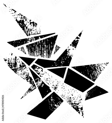 Broken star shatters dramatically in abstract composition