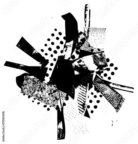 Abstract shapes explode with energy in a dynamic composition