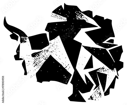 Woman portrait abstract expressionism in digital art