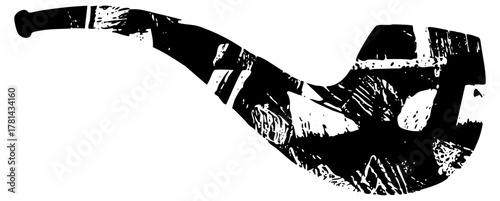 Smoking pipe texture in vintage illustration