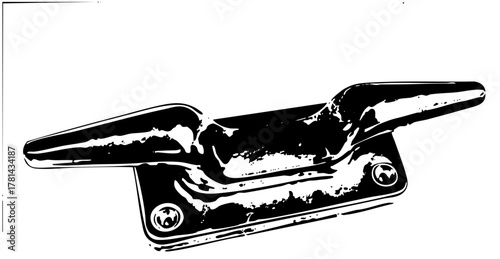 Cleat Secures Boat in Marina