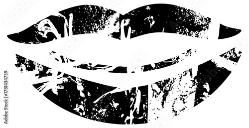 Lips imprint reveals passion in a romantic setting