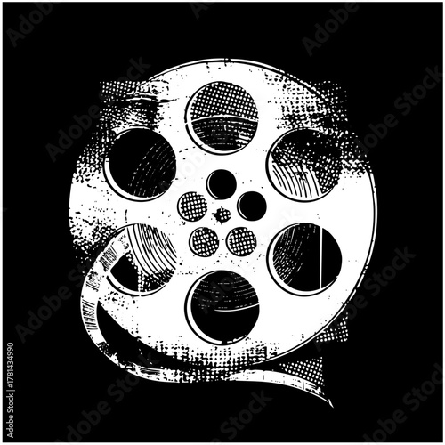 Film Reel Illustrates Vintage Cinema History