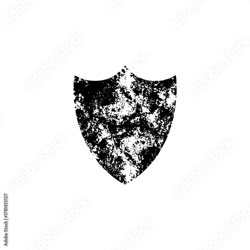 Shield Protects Security, distressed texture