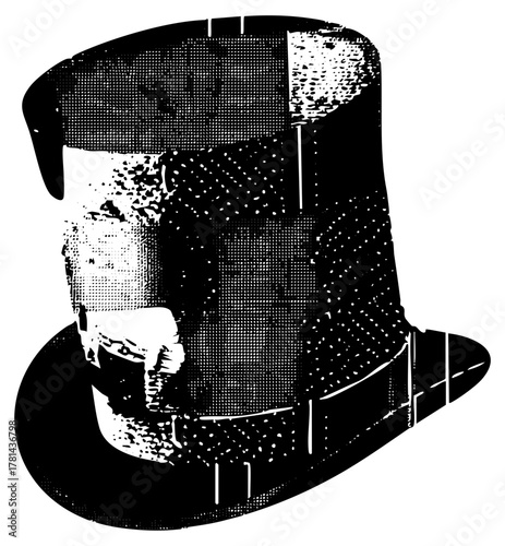 Top hat reveals skull halftone