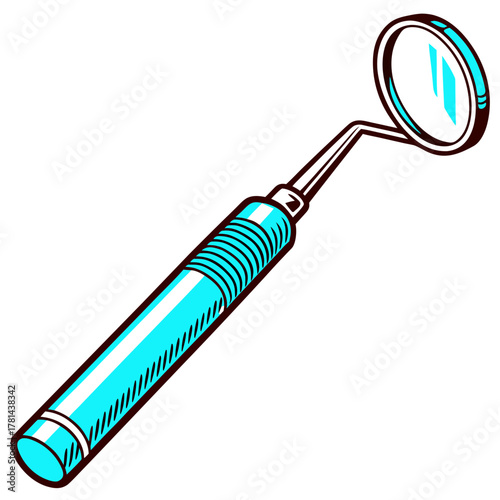 Dental mirror tool used in dentistry for oral examinations. For Dentist's Day  