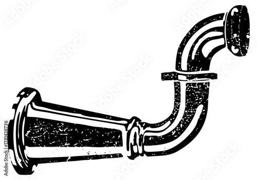 Exhaust pipe curves dynamically in automotive engineering