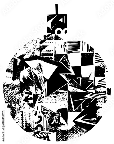 Robot head explores abstract cityscape