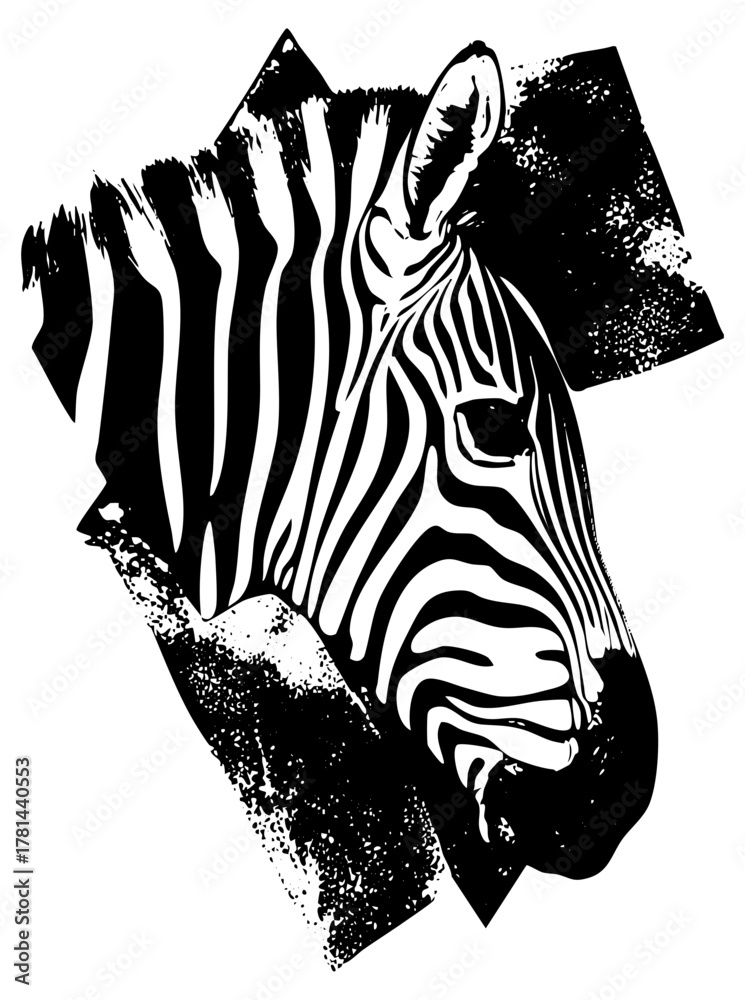 Fototapeta premium Zebra portrait abstraction in wildlife art