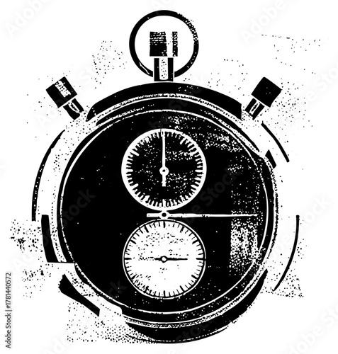 Stopwatch measures time in a vintage studio