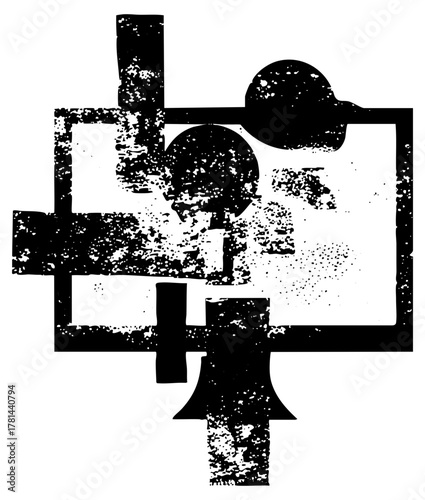 Abstract shapes compose geometric design for modern branding