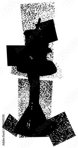 Delivery person carrying package at doorstep