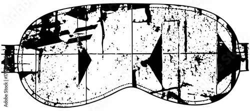 Ski goggles display damage in winter sports