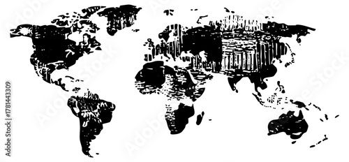 World Map Illustrates Global Connections in a Geographic Context