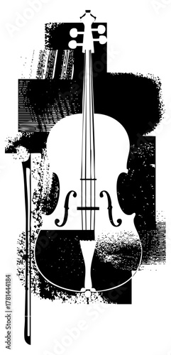 Cello Illustrates Musicality in Abstract Composition