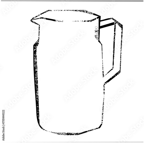 Pitcher stands isolated on a white surface