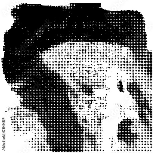 Portrait intensity with halftone texture in graphic design