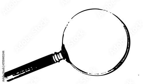 Magnifying glass examines detail in a forensic investigation