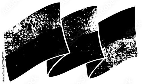 Ribbons unfurl abstractly in a dynamic composition