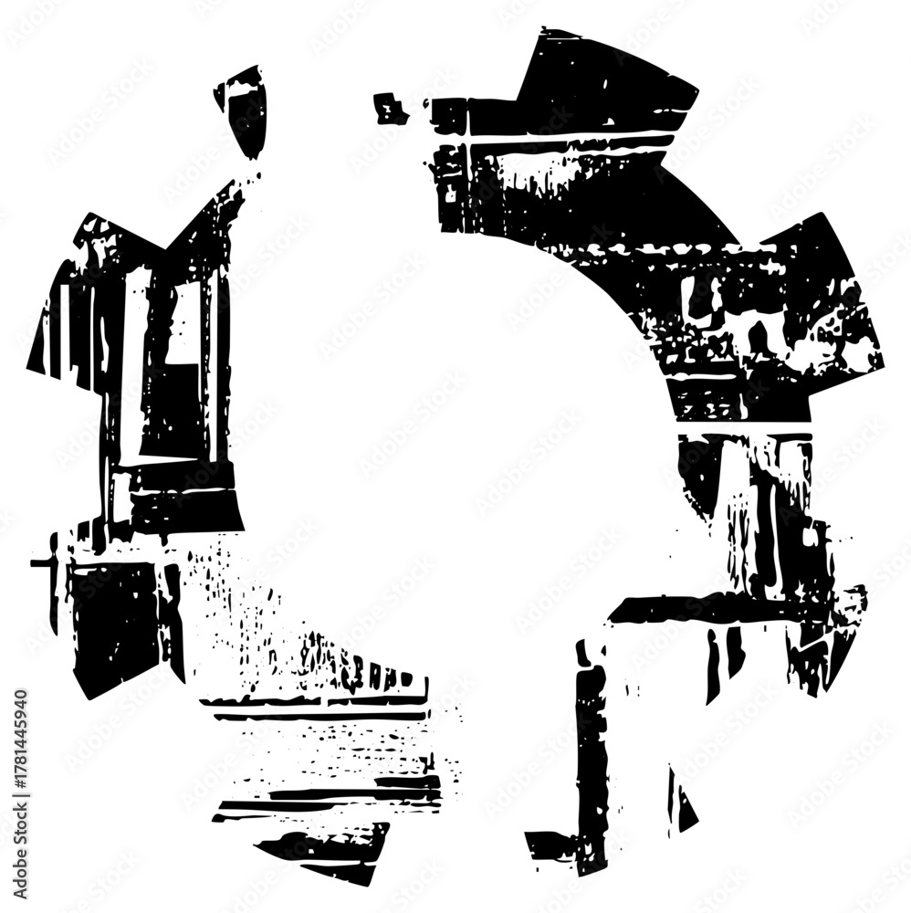 Fototapeta premium Architectural Elements Illustrate Decay Within Urban Ruins