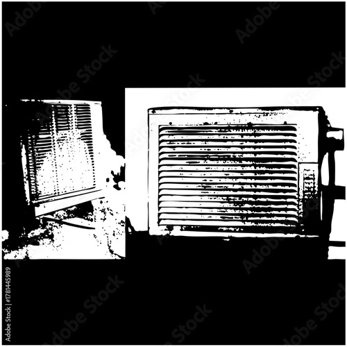 Radiators Displaying Heat Geometric Illustration