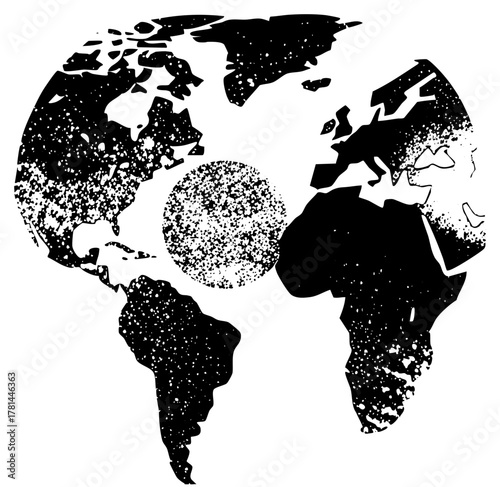 World map illustrates global connection in a digital space