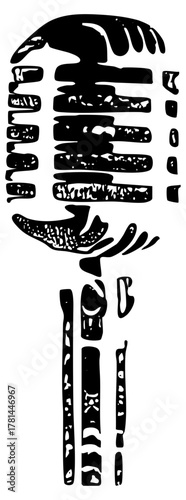 Guitar Illustration Musicality in a Retro Design