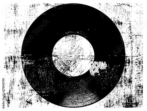 Vinyl record grunge texture in music production