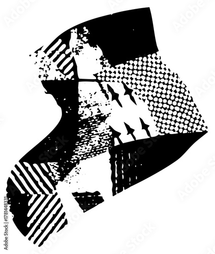 Abstract shapes interact dynamically in a modern composition