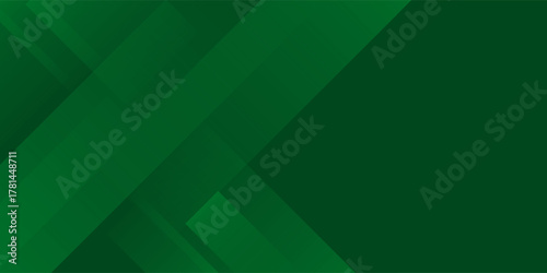 Geometric Green Background with Diagonal Stripes and Gradients. Vector Minimalist Backdrop for Irish St. Patrick Day