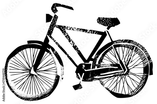 Vintage Bicycle Illustrates Mobility in Urban Environments