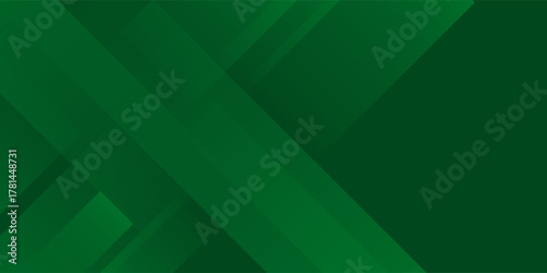 Geometric Green Background with Diagonal Stripes and Gradients. Vector Minimalist Backdrop for Irish St. Patrick Day