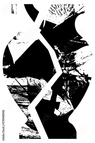 Abstract shapes interact dynamically in a composition