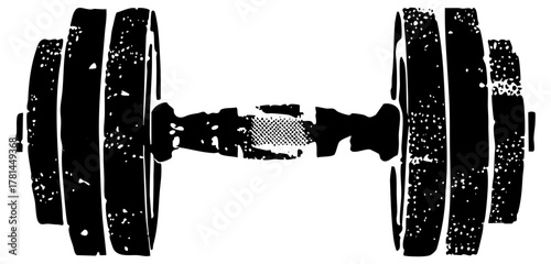 Barbell lifts weight in fitness training