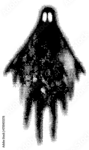 Ghost floats eerily in Halloween decoration