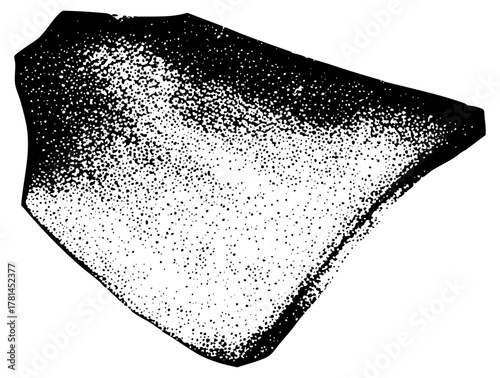 Fragment breaks apart in abstract composition