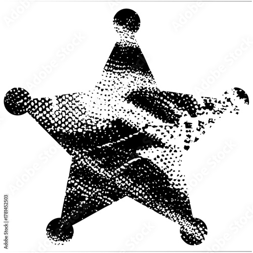 Sheriff Badge Illustrates in Western Design