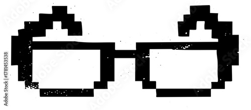 Eyeglasses display pixelated design for retro style