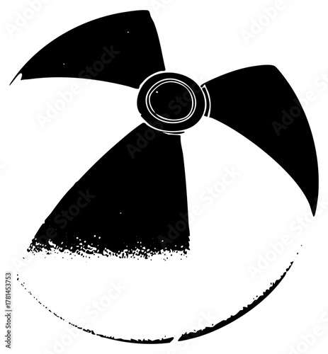 Beach ball rotates playfully in summer recreation