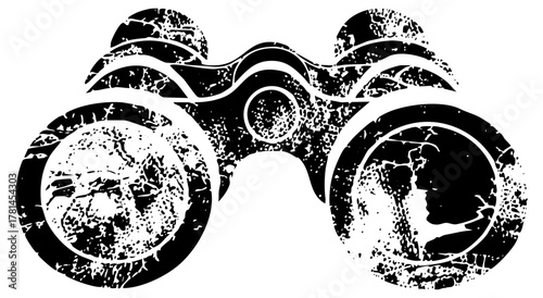 Motorcycle illustration showcases distressed texture for vintage design