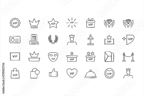 VIP and luxury service icon set for premium membership and exclusive branding