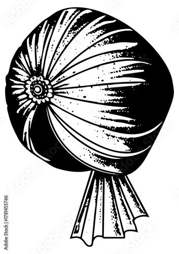 Turban elegance in vintage illustration
